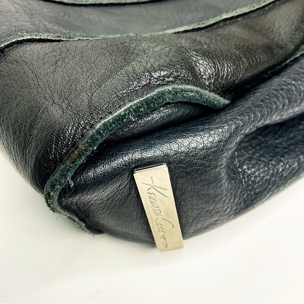 Vintage Kenneth Cole Black Leather Drawstring Bag - Picture 3 of 8
